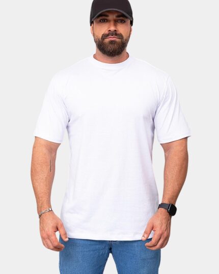 Camiseta Básica Trajei Feminina Oversized - Branca