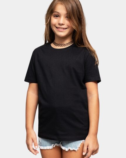 Camiseta Básica Trajei Infantil Feminina - Preta